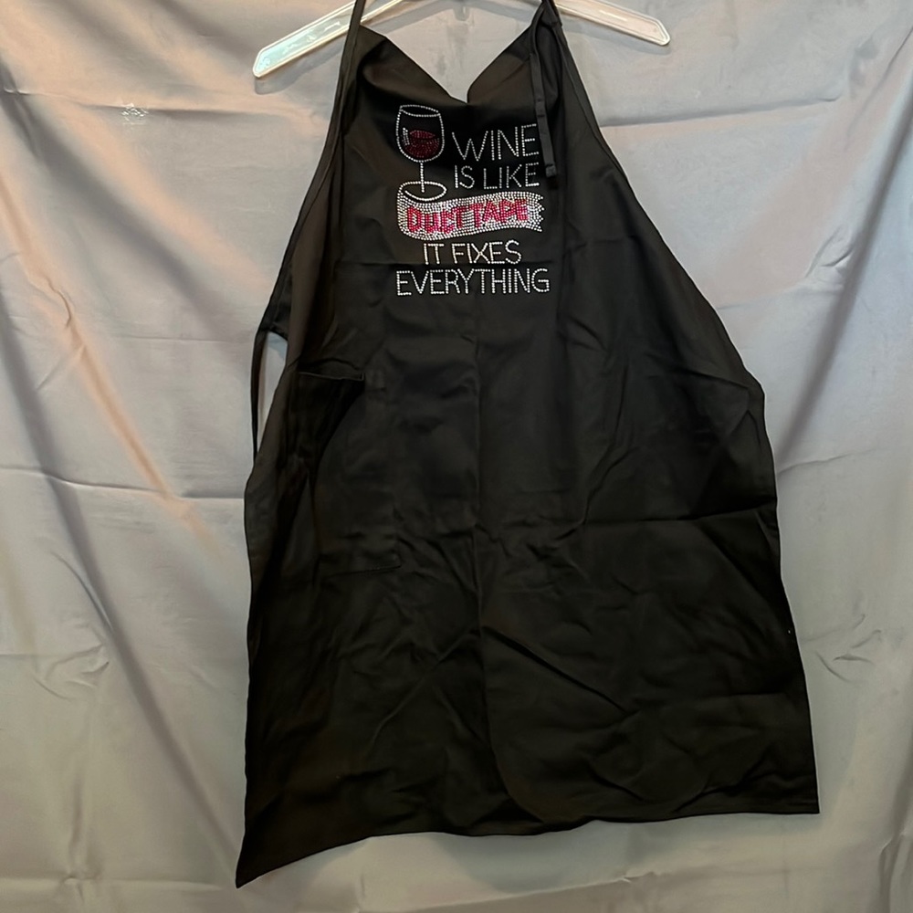 Wine rhinestone apron.